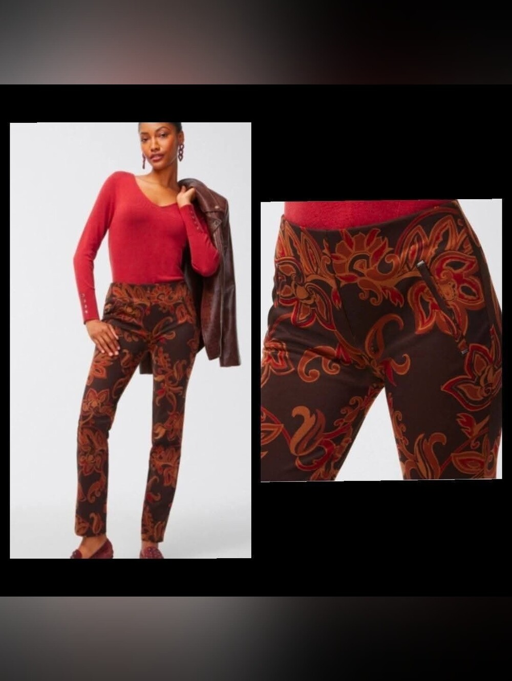 Chico's Juliet Ponte Floral Pants